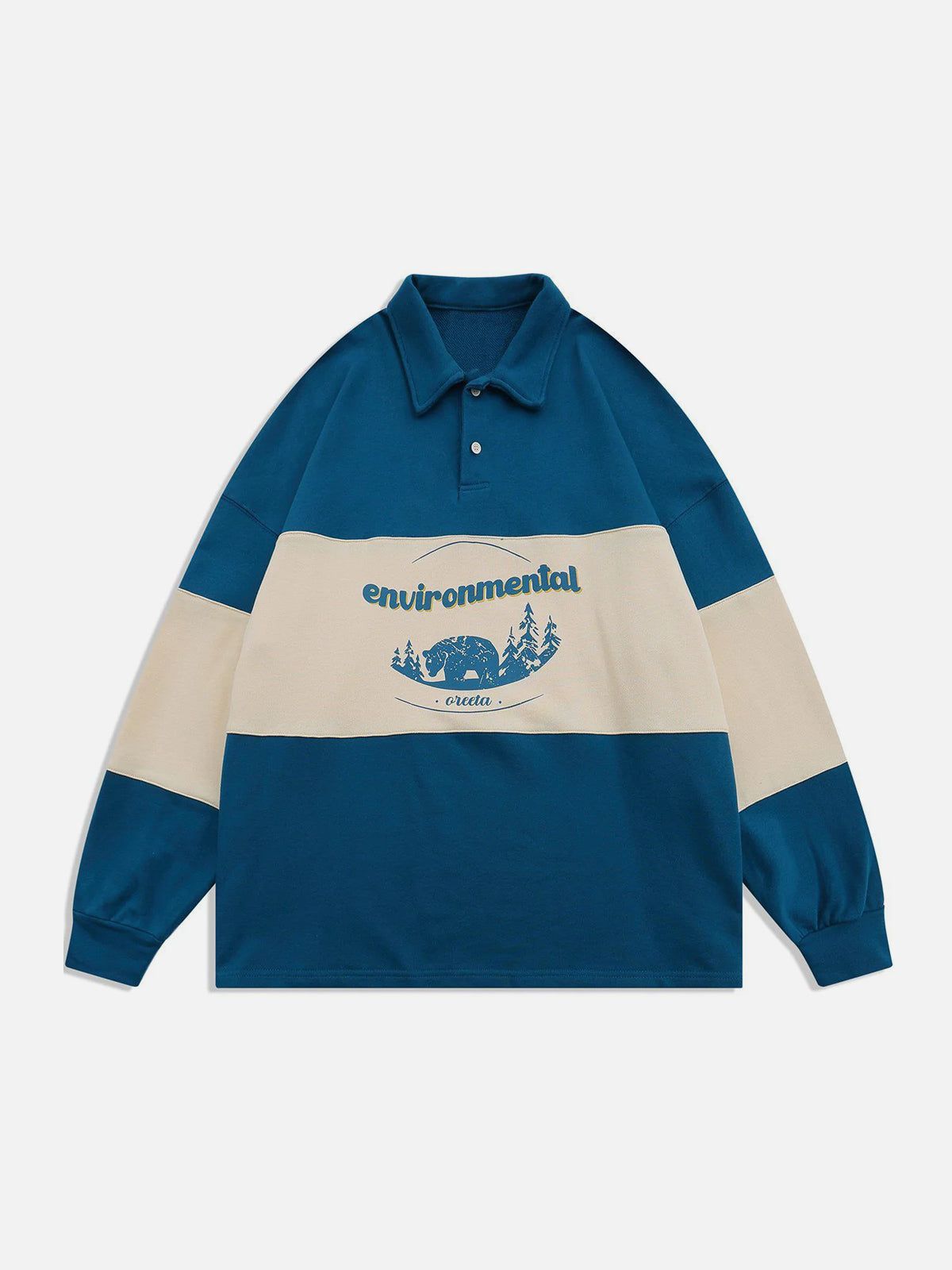 LUXENFY™ - Polar Bear Print Colorblock Sweatshirt
