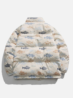 LUXENFY™ - All Over Printed Fun Fish Winter Coat luxenfy.com