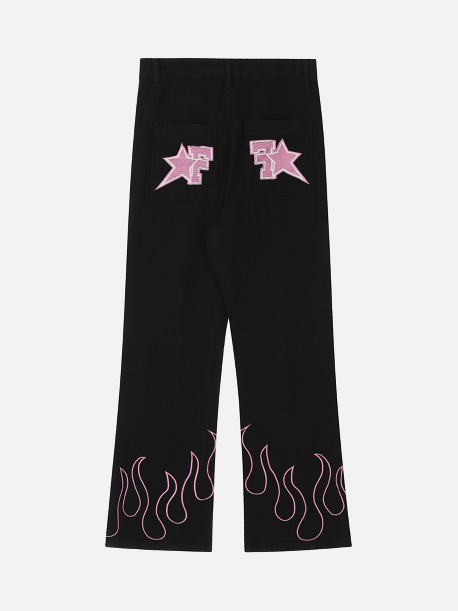 LUXENFY™ - American Flame Embroidered Loose Straight Jeans luxenfy.com