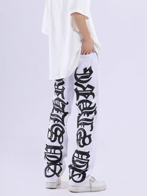 LUXENFY™ - American High Street Burning Text Embroidered Letters Jeans Couple Section-1472 luxenfy.com