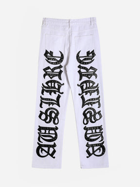 LUXENFY™ - American High Street Burning Text Embroidered Letters Jeans Couple Section-1472 luxenfy.com