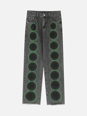 LUXENFY™ - American High Street Design Circle Print Jeans -1277 luxenfy.com