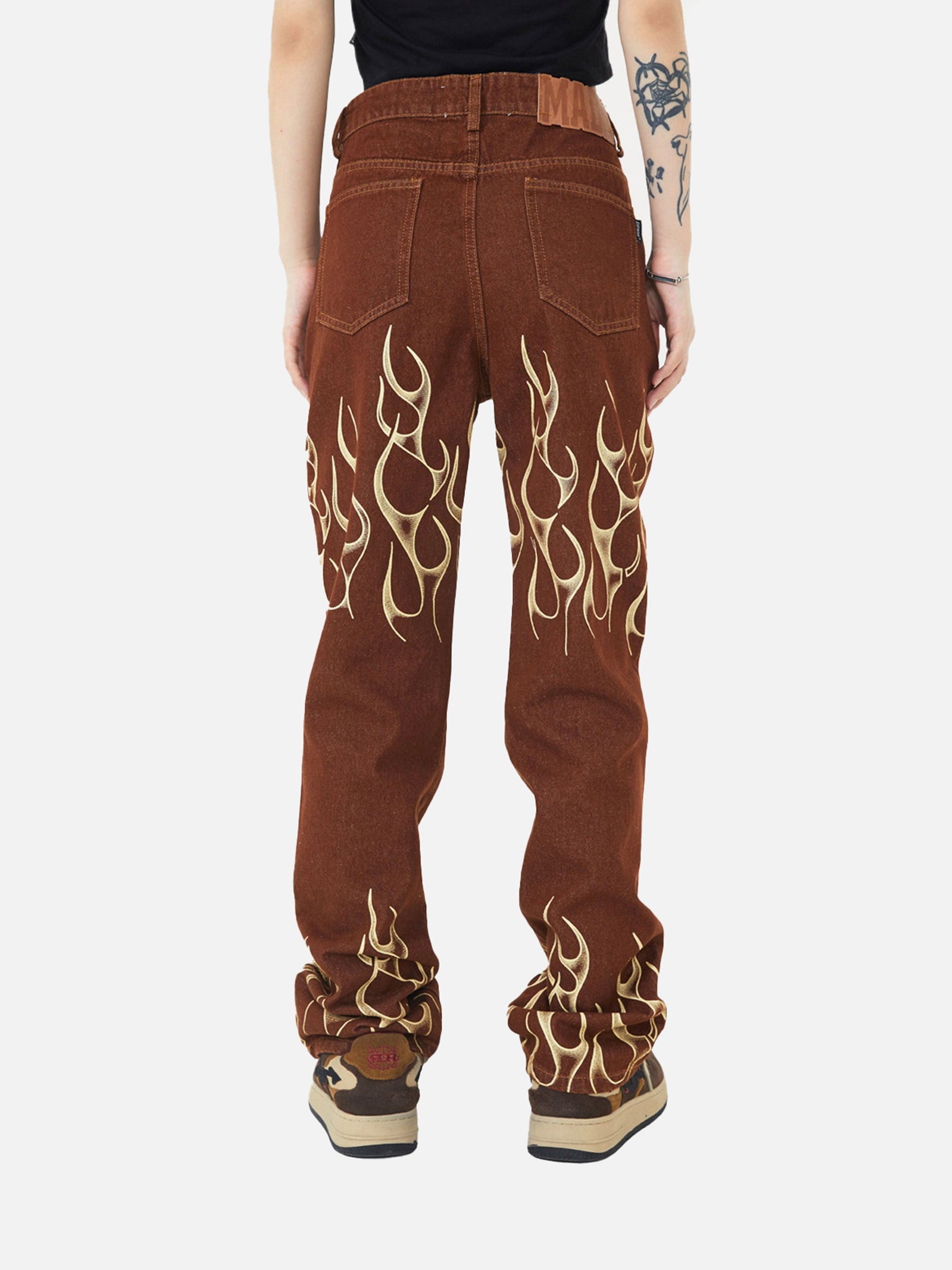 LUXENFY™ - American Street Flame Element Straight-leg Jeans-1482 luxenfy.com