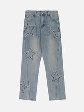 LUXENFY™ - American Vintage Star Patch Embroidered Jeans luxenfy.com