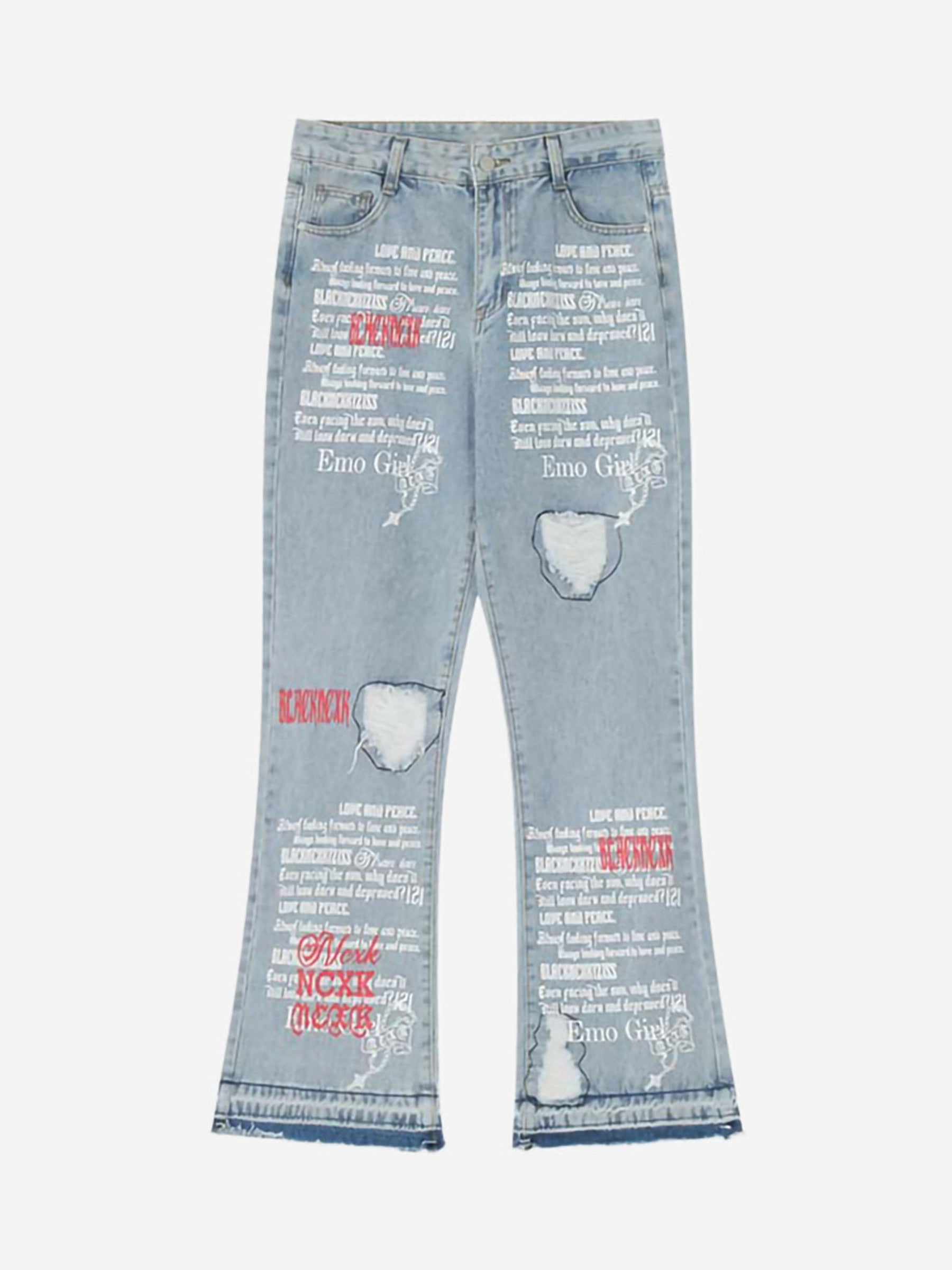 LUXENFY™ - American Wash Distressed Frayed Jeans luxenfy.com