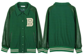 LUXENFY™ - B Green Baseball Jacket luxenfy.com