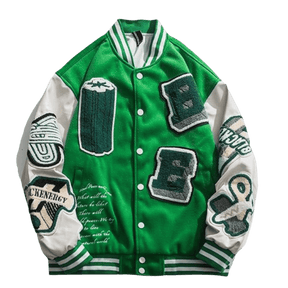LUXENFY™ - BE Green Baseball Jacket luxenfy.com