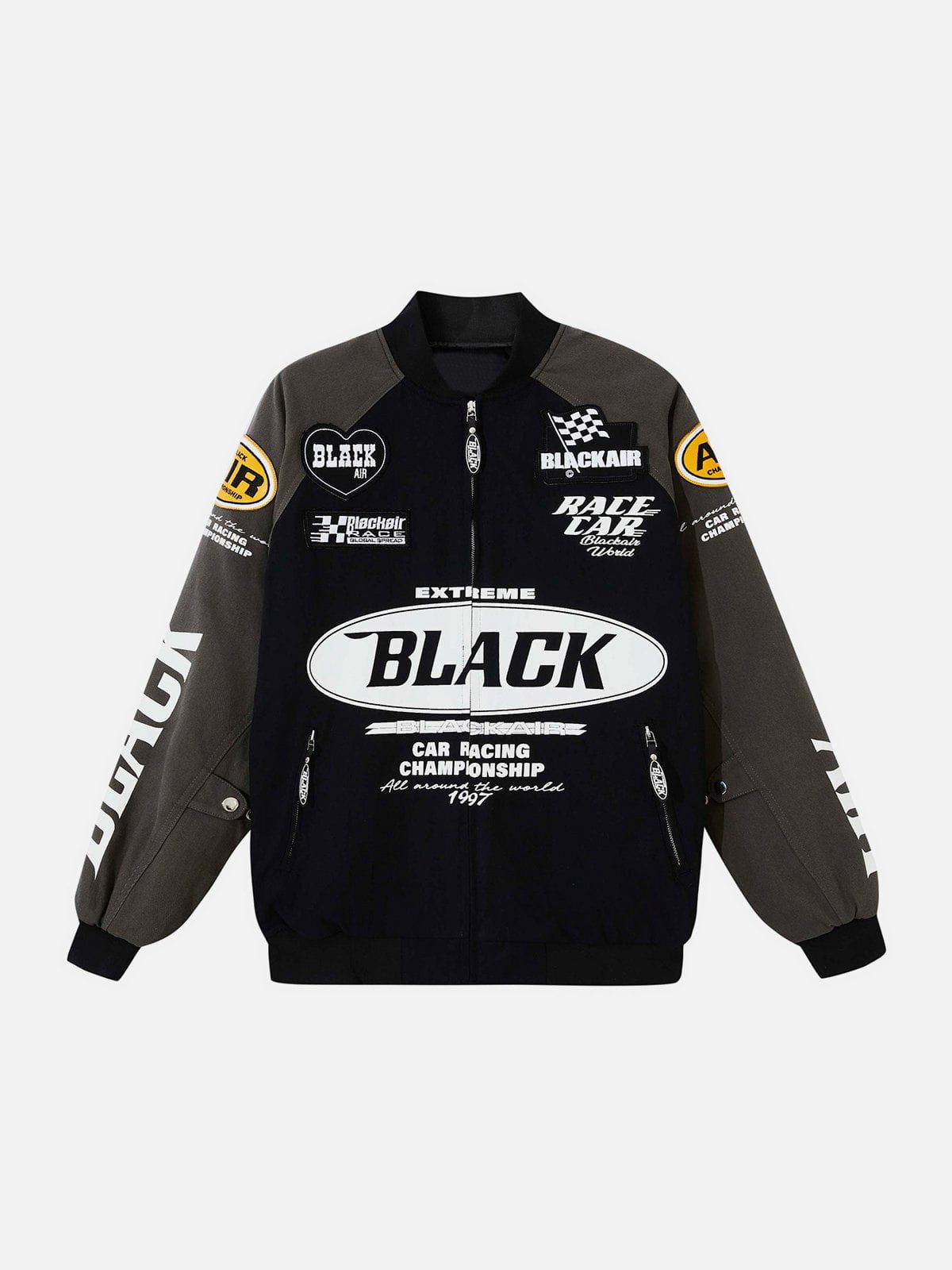 LUXENFY™ - BLACK Print Biker Style Winter Coat luxenfy.com
