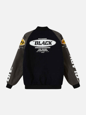 LUXENFY™ - BLACK Print Biker Style Winter Coat luxenfy.com