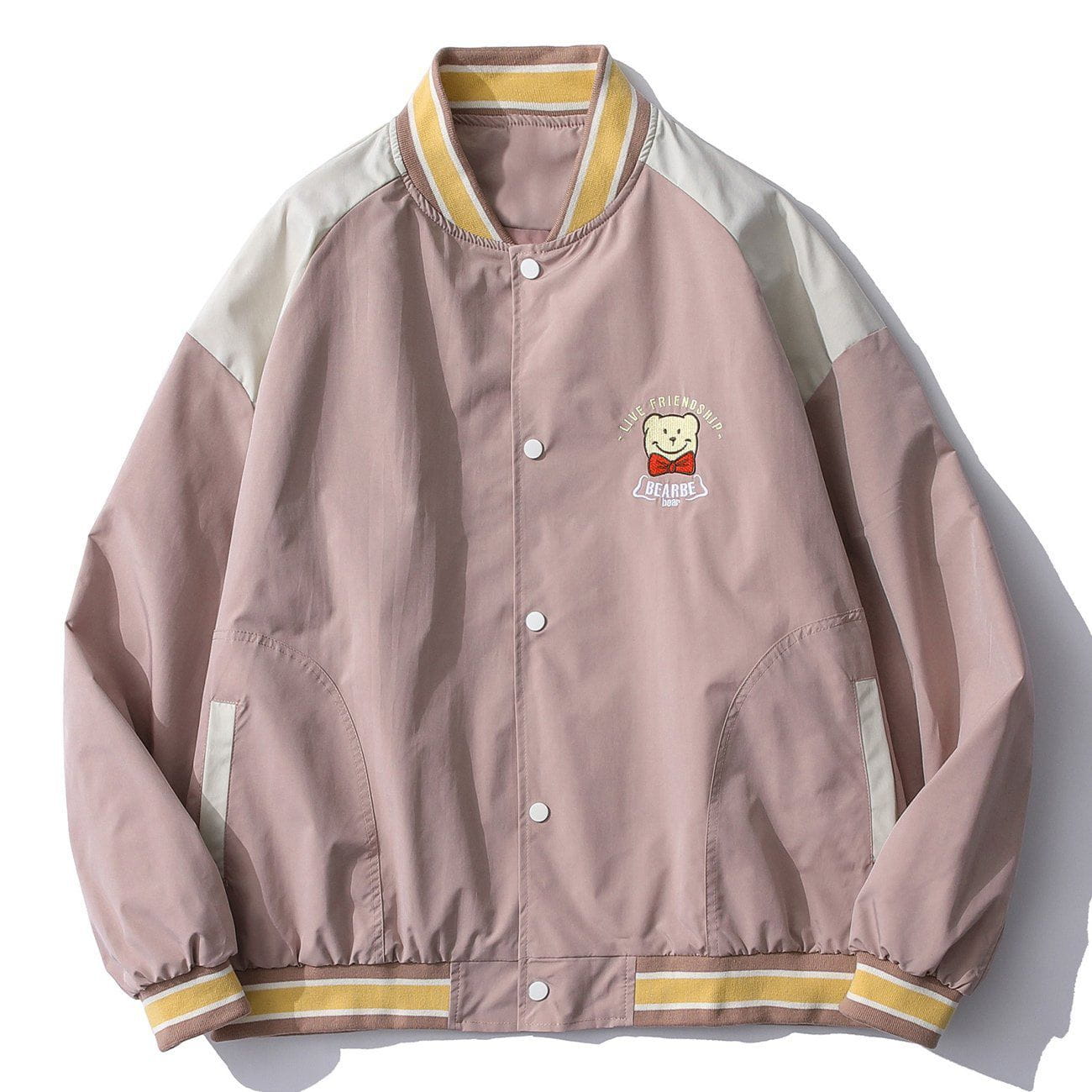 LUXENFY™ - Bear Embroidery Stitching Sleeve Baseball Uniform Jacket luxenfy.com