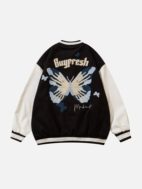 LUXENFY™ - Butterfly Embroidery Varsity Jacket luxenfy.com