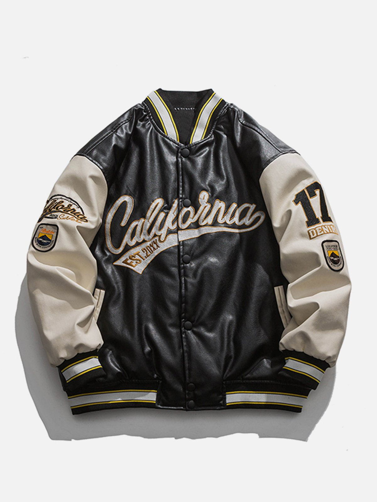 LUXENFY™ - California PU Stitching Thicken Varsity Jacket luxenfy.com