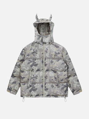 LUXENFY™ - Camouflage Embroidered Letters Winter Coat luxenfy.com
