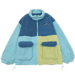 LUXENFY™ - Candy Color Stitching Sherpa Winter Coat luxenfy.com