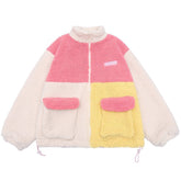 LUXENFY™ - Candy Color Stitching Sherpa Winter Coat luxenfy.com