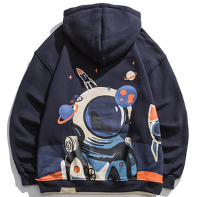 LUXENFY™ - Cartoon Astronaut Print Thick Hoodie luxenfy.com