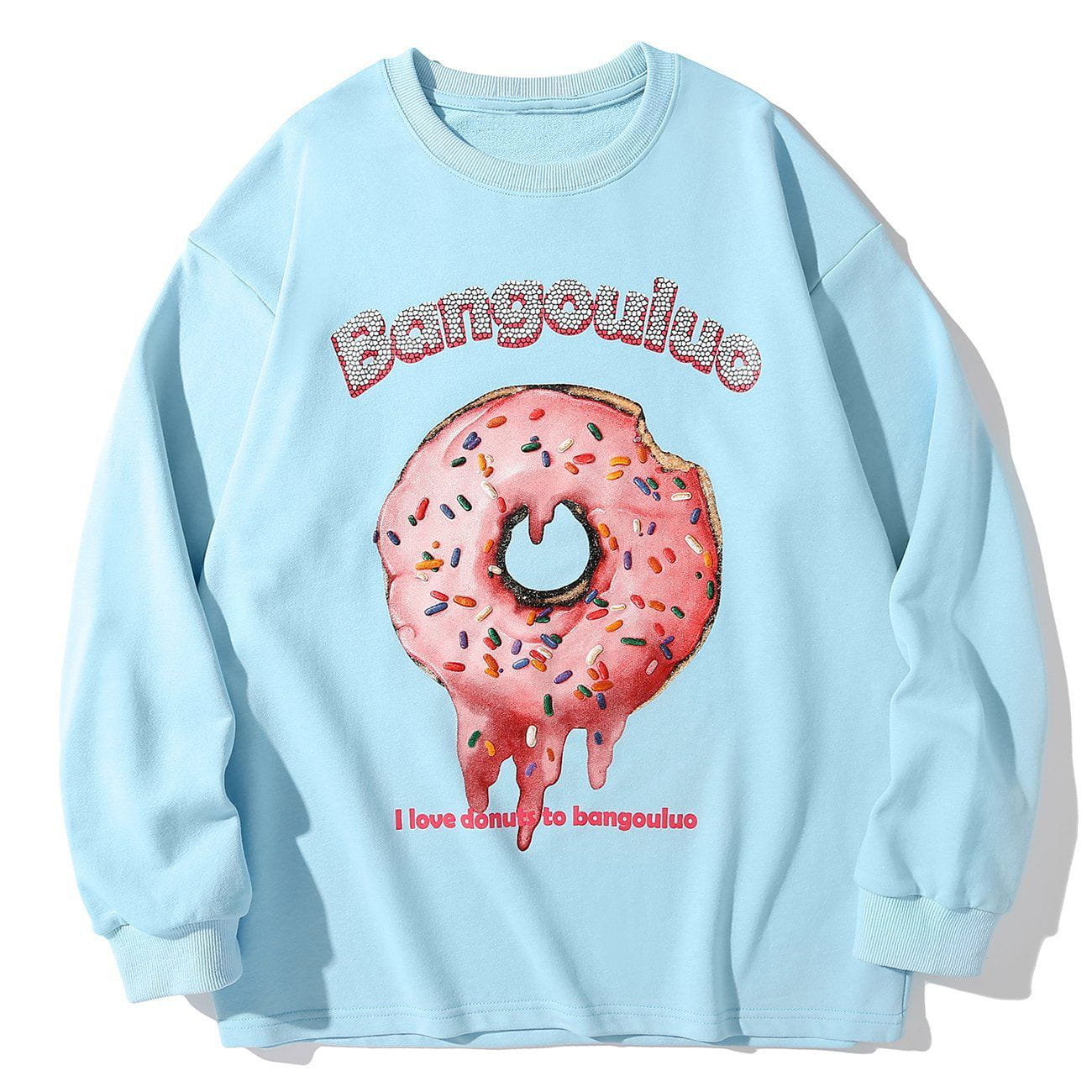 LUXENFY™ - Cartoon Donuts Print Sweatshirt luxenfy.com