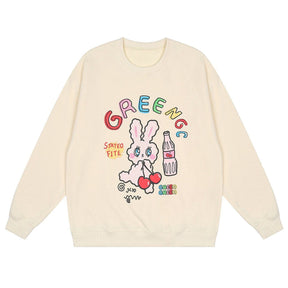 LUXENFY™ - Cartoon Rabbit Letter Graphic Sweatshirt luxenfy.com