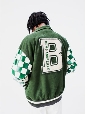 LUXENFY™ - Checkerboard BRMG Embroidered Varsity Jacket luxenfy.com