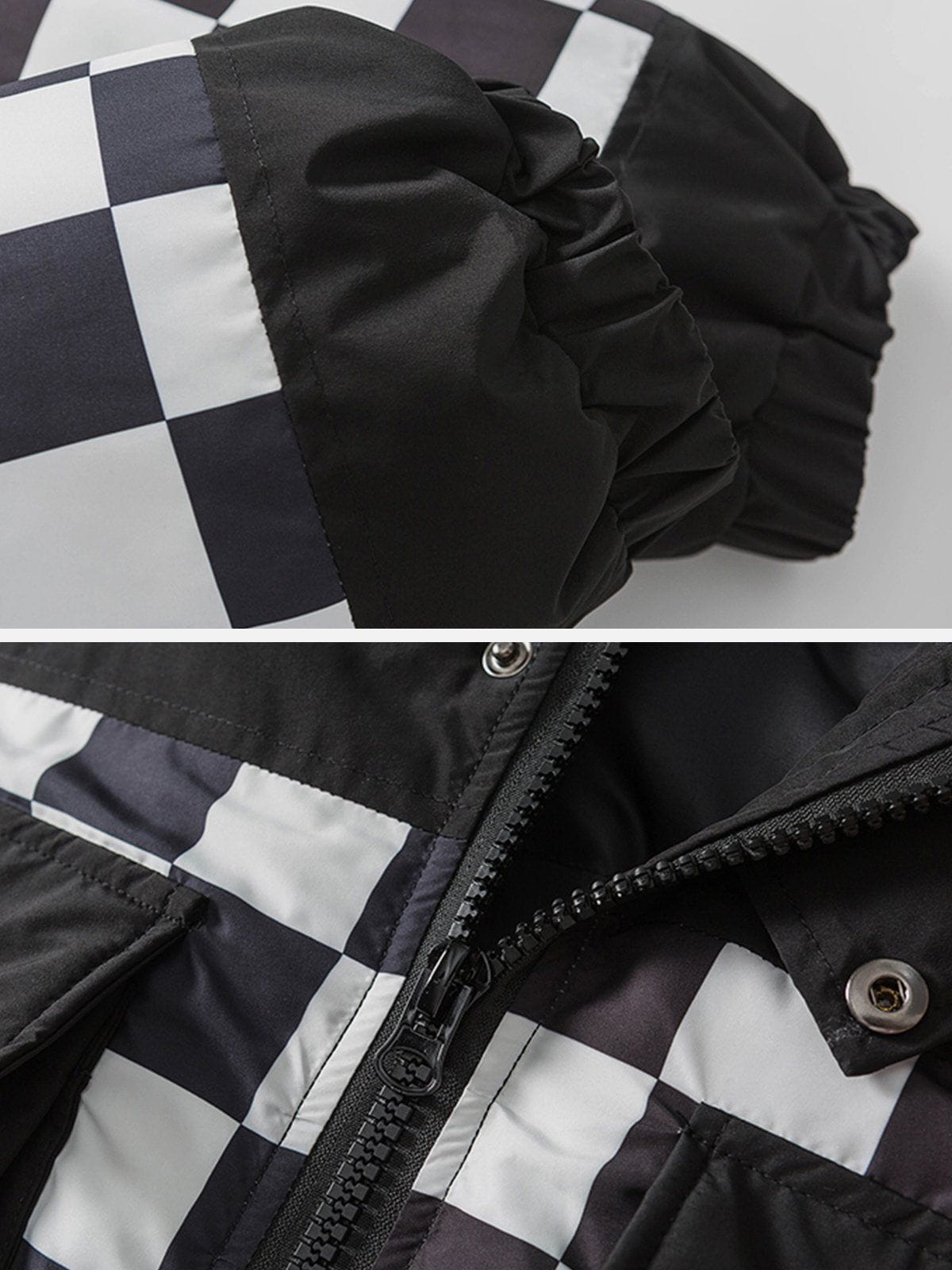 LUXENFY™ - Checkerboard Large Pocket Winter Coat luxenfy.com