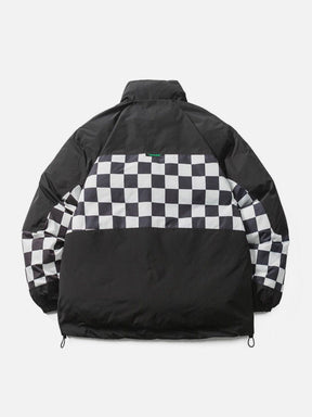 LUXENFY™ - Checkerboard Large Pocket Winter Coat luxenfy.com