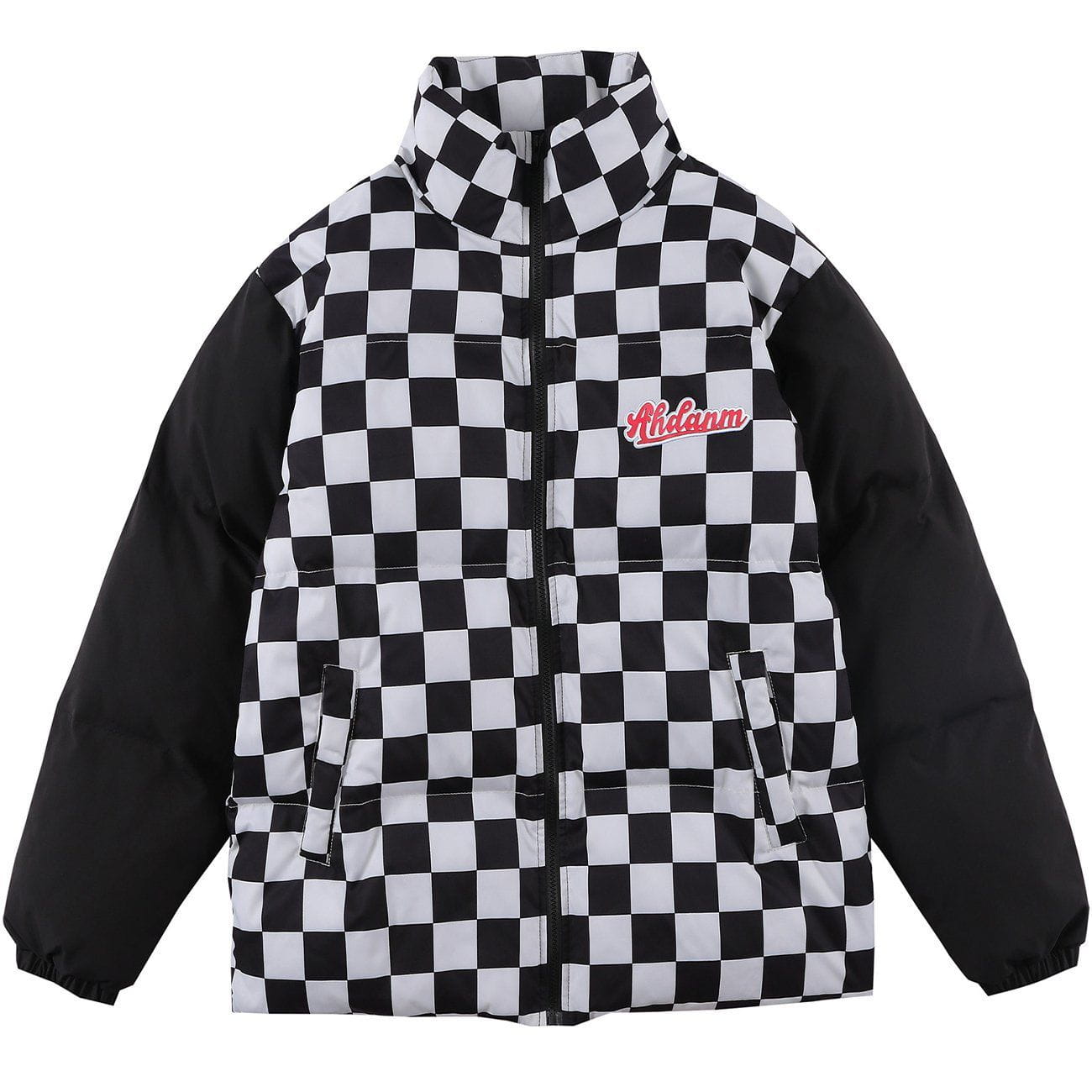 LUXENFY™ - Checkerboard Print Turtleneck Puffer Jacket luxenfy.com