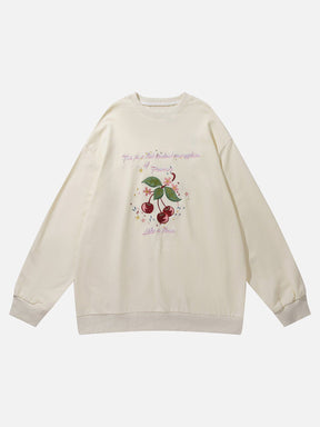 LUXENFY™ - Cherry Letter Embroidery Sweatshirt luxenfy.com