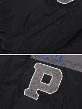 LUXENFY™ - Contrast Patchwork Letters Winter Coat luxenfy.com