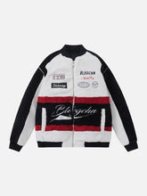 LUXENFY™ - Contrast Patchwork Racing Sherpa Coat luxenfy.com