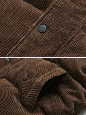 LUXENFY™ - Corduroy Patchwork Embroidered Winter Coat luxenfy.com