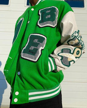 LUXENFY™ - Cotton Baseball Collar Preppy Varsity Jacket luxenfy.com