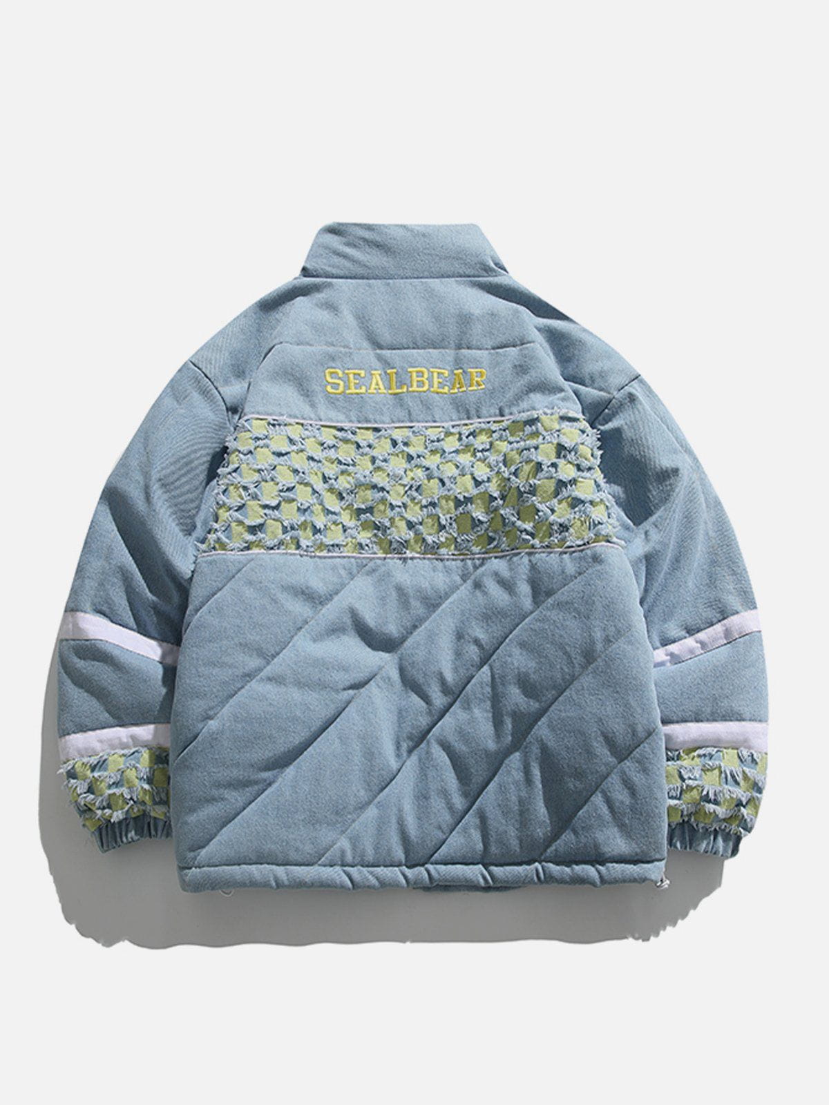 LUXENFY™ - Denim Patchwork Embroidery Winter Coat luxenfy.com