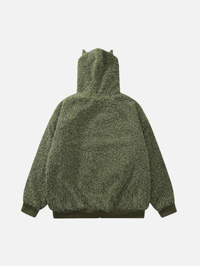LUXENFY™ - Devil  Horn Sherpa Hooded Winter Coat luxenfy.com
