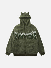 LUXENFY™ - Devil  Horn Sherpa Hooded Winter Coat luxenfy.com
