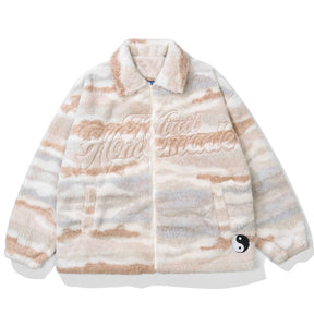 LUXENFY™ - Embroidered Letters Sherpa Winter Coat luxenfy.com