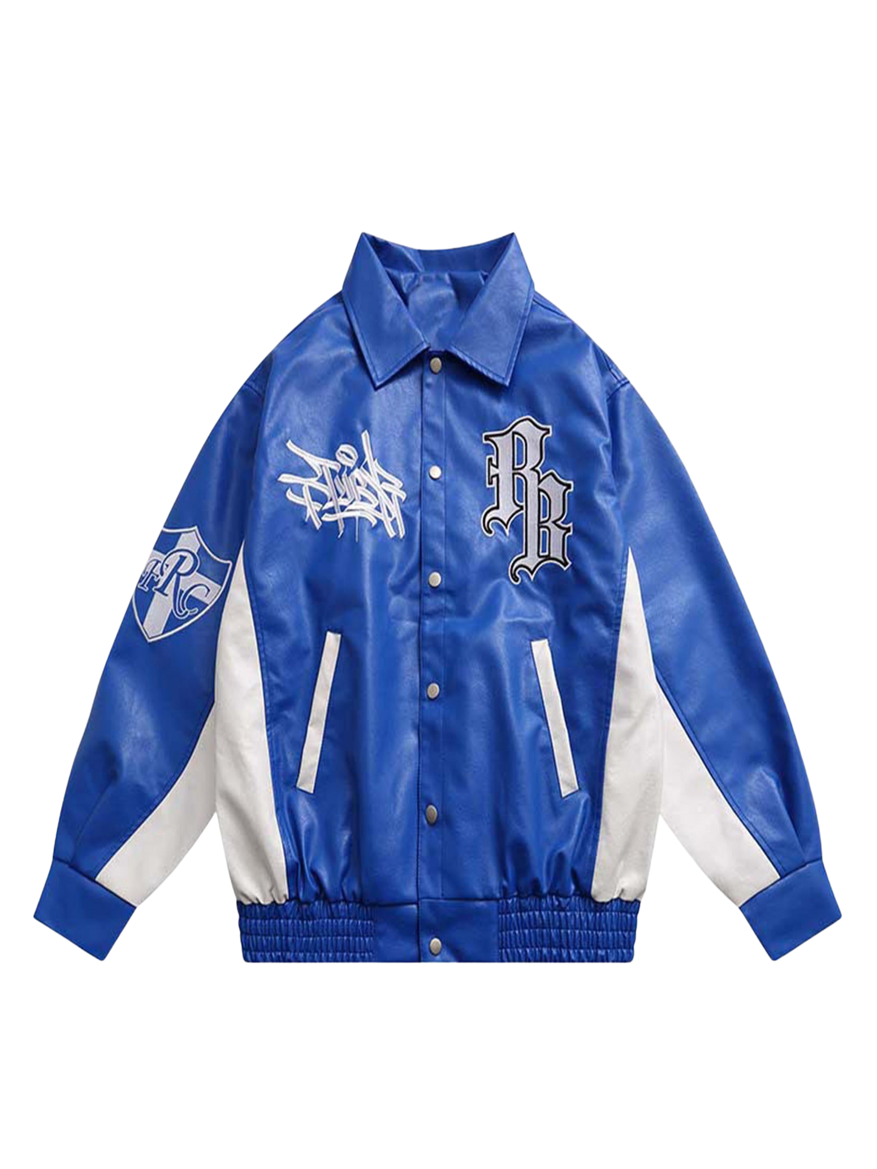 LUXENFY™ - Embroidered Stitching PU Leather Baseball Jacket luxenfy.com