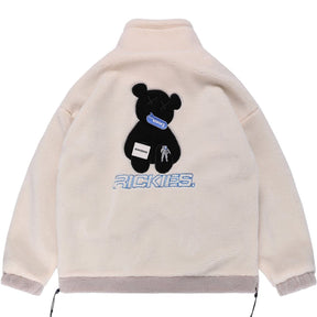 LUXENFY™ - Embroidery Bear Letter Sherpa Winter Coat luxenfy.com