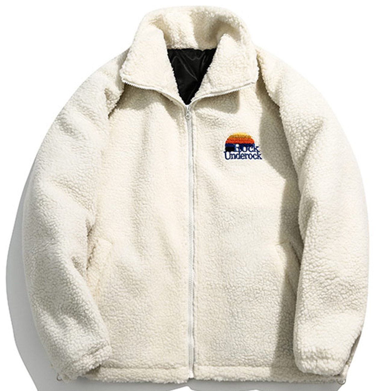 LUXENFY™ - Embroidery Letter Sherpa Winter Coat luxenfy.com