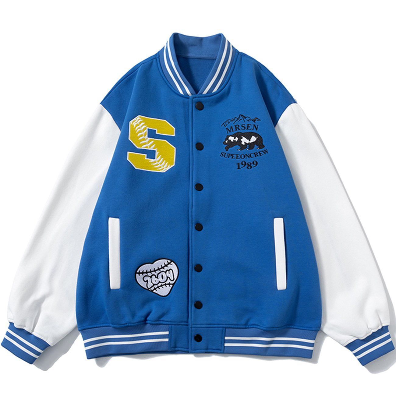 LUXENFY™ - Embroidery Letter Varsity Jacket - 165 luxenfy.com