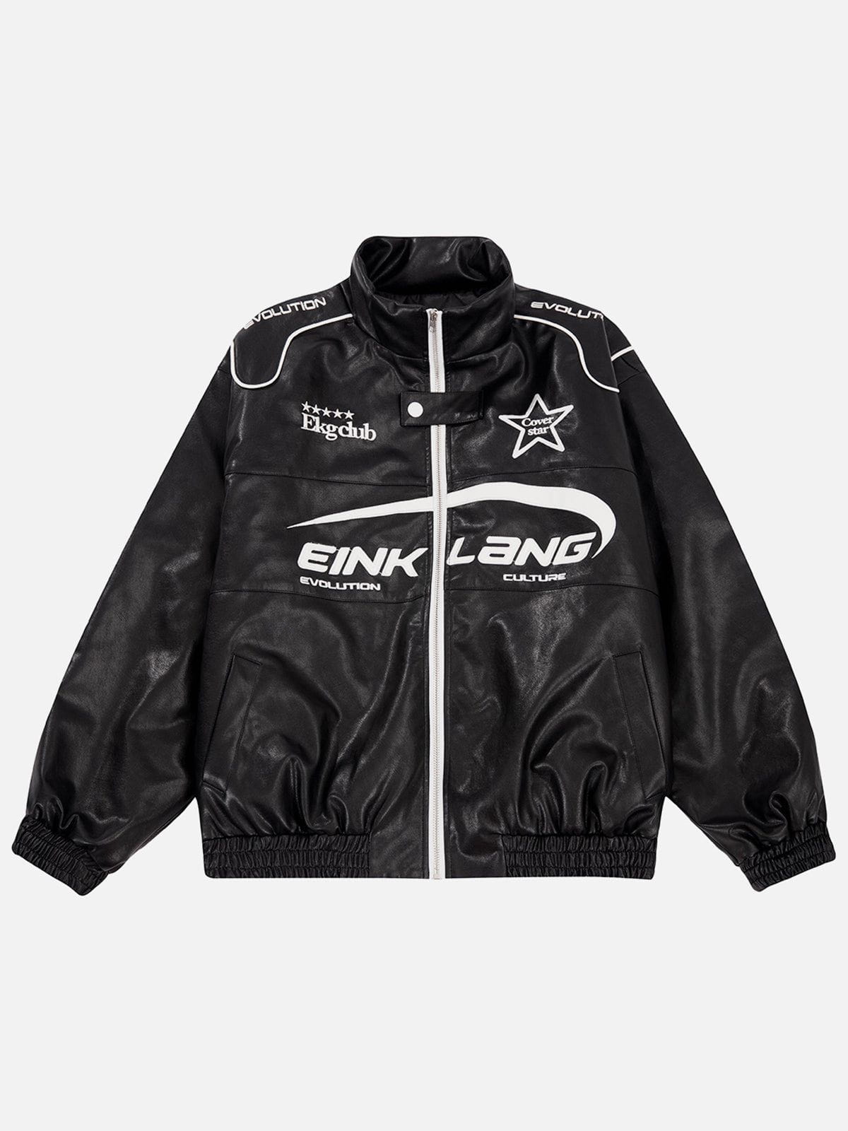 LUXENFY™ - Embroidery Racing PU Jacket luxenfy.com
