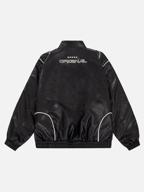 LUXENFY™ - Embroidery Racing PU Jacket luxenfy.com