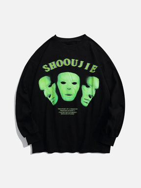 LUXENFY™ - Fluorescent Mask Print Sweatshirt luxenfy.com