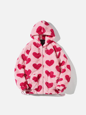 LUXENFY™ - Full Print Love Hooded Winter Coat luxenfy.com
