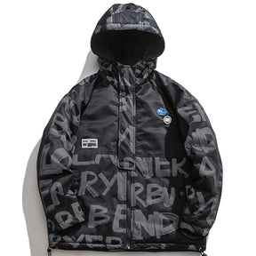 LUXENFY™ - Graffiti Letters Hooded Winter Coat luxenfy.com