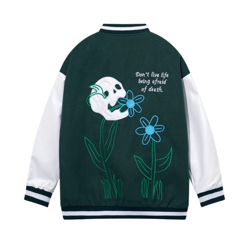 LUXENFY™ - Green Flower Varsity Jacket luxenfy.com