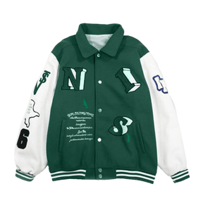 LUXENFY™ - Green NIS Varsity Jacket luxenfy.com