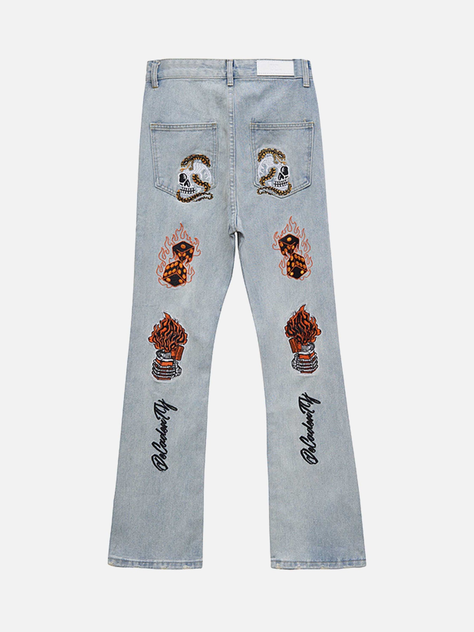 LUXENFY™ - High Street Embroidery Retro Jeans luxenfy.com