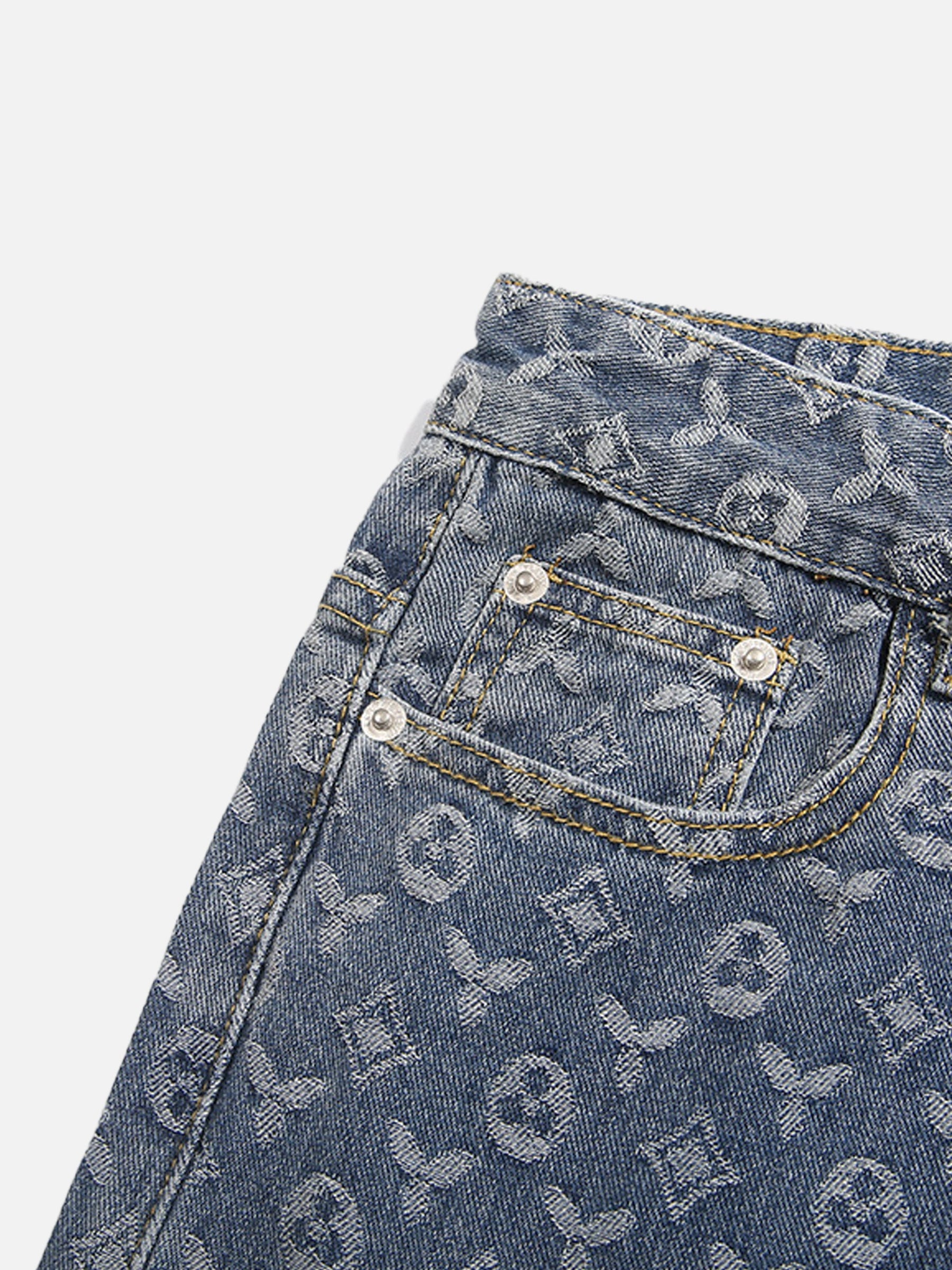 LUXENFY™ - High Street Jacquard Denim Jeans luxenfy.com