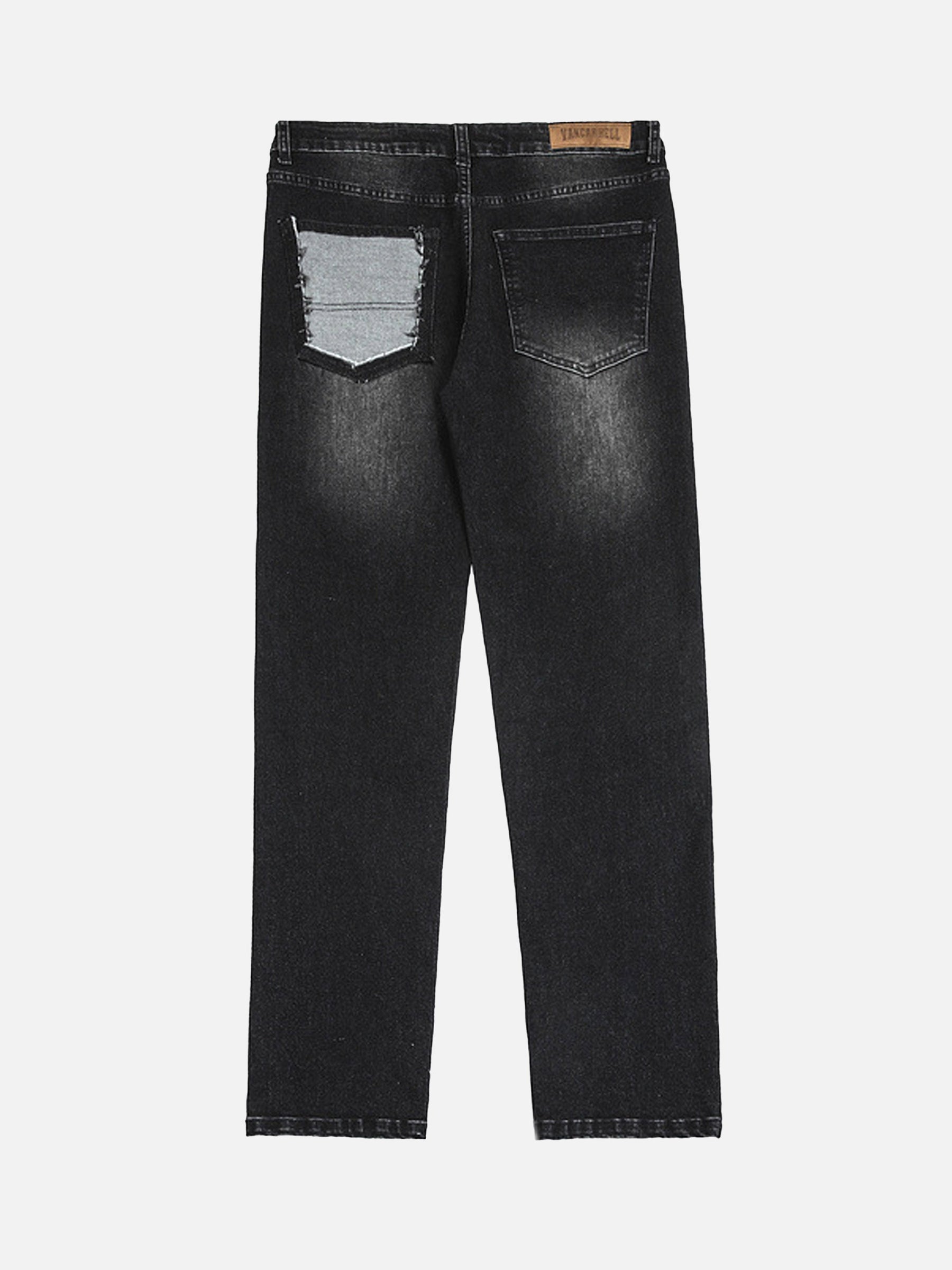 LUXENFY™ - High Street Washed Patch Embroidery Straight Casual Jeans -1401 luxenfy.com