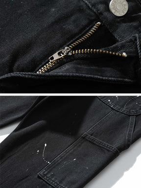 LUXENFY™ - Ink Splash Print Straight Leg Jeans luxenfy.com